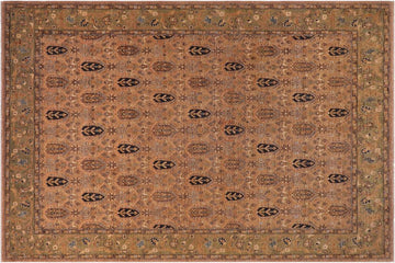 handmade Transitional Kafkaz Chobi Ziegler Tan Lt. Green Hand Knotted RECTANGLE 100% WOOL area rug 8 x 10